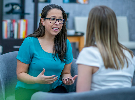 sociology students talking in lounge